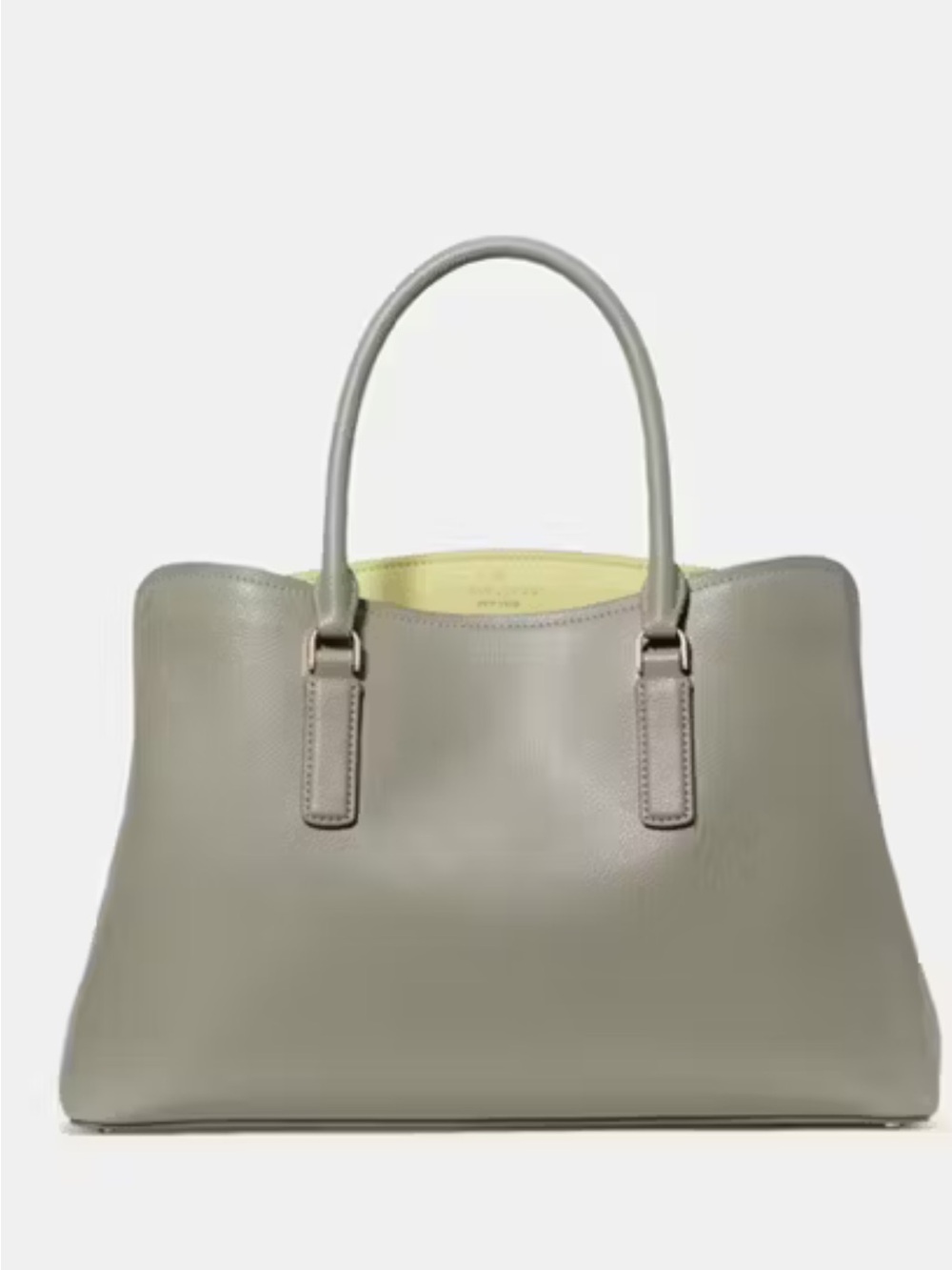 kate spade Pebble Leather Satchel in Sage Gray with Lemon Interior